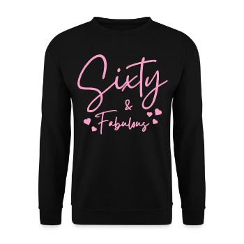 Sixty fabulous - Unisex Sweatshirt - black - Front - Alina (178cm) & Michal (187cm)
