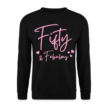 Fifty fabulous - Unisex Sweatshirt - black - Front - Alina (178cm) & Michal (187cm)