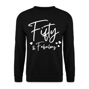 Fifty fabulous - Unisex Sweatshirt - black - Front - Alina (178cm) & Michal (187cm)