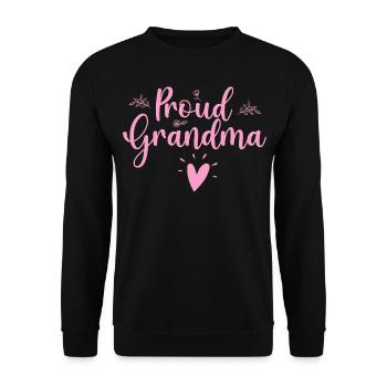 Stolze Oma. - Unisex Pullover - Schwarz - Vorne - Alina (178cm) & Michal (187cm)