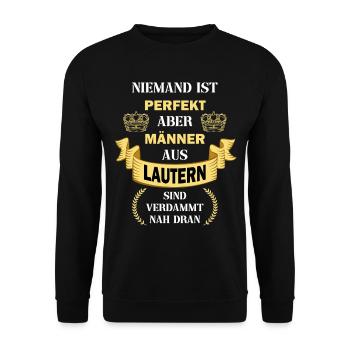 Kaiserslautern Deutschland Stadt Männer Perfekt - Unisex Pullover - Schwarz - Vorne - Alina (178cm) & Michal (187cm)