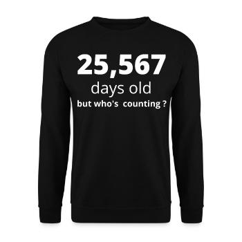 70e anniversaire - Sweat-shirt Unisexe - noir - Devant - Alina (178cm) & Michal (187cm)