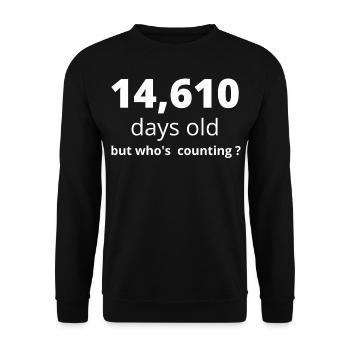40. Geburtstag - Unisex Pullover - Schwarz - Vorne - Alina (178cm) & Michal (187cm)