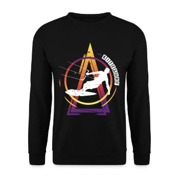 Kitesurfen Kitesurf Kitesurfer Kiten Kiteboarden - Unisex Pullover - Schwarz - Vorne - Alina (178cm) & Michal (187cm)