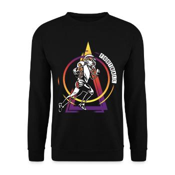 American Football Spieler Vintage Retro USA Sport - Unisex Pullover - Schwarz - Vorne - Alina (178cm) & Michal (187cm)