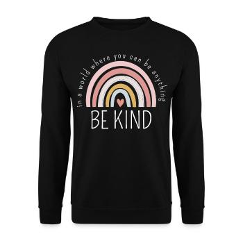 BE KIND - Unisex Sweatshirt - black - Front - Alina (178cm) & Michal (187cm)