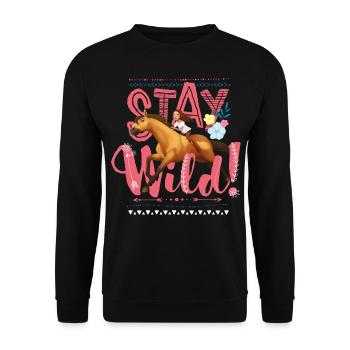 Spirit Et Lucky Stay Wild - Sweat-shirt Unisexe - noir - Devant - Alina (178cm) & Michal (187cm)