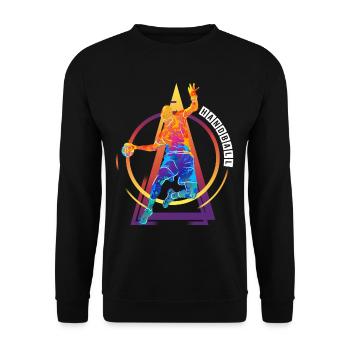 Handball Handballspieler Handballer Vintage Retro - Unisex Pullover - Schwarz - Vorne - Alina (178cm) & Michal (187cm)