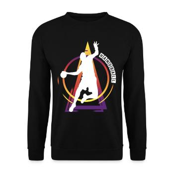 Handball Handballspieler Handballer Vintage Retro - Unisex Pullover - Schwarz - Vorne - Alina (178cm) & Michal (187cm)