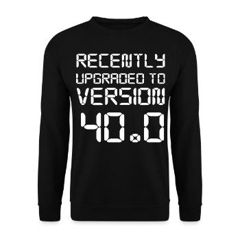 40. Geburtstag - Unisex Pullover - Schwarz - Vorne - Alina (178cm) & Michal (187cm)