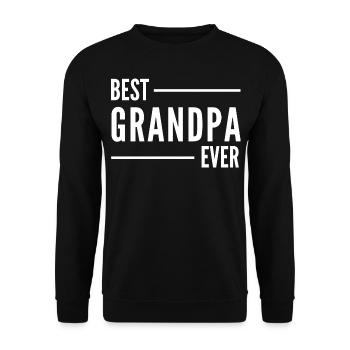 BEST GRANDPA EVER. GRANDPA GIFT - Unisex Sweatshirt - black - Front - Alina (178cm) & Michal (187cm)