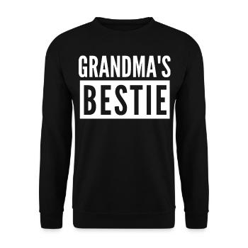 GRANDMA'S BESTIE - Unisex Sweatshirt - black - Front - Alina (178cm) & Michal (187cm)