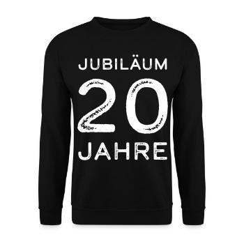 Jubiläum 20 Jahre Firmenjubiläum Geschenk - Unisex Pullover - Schwarz - Vorne - Alina (178cm) & Michal (187cm)