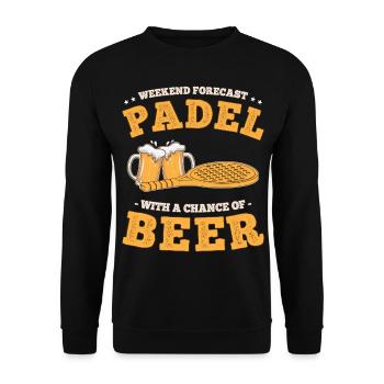 Padel und Bier Lustige Sätze Paddel-Tennis - Unisex Pullover - Schwarz - Vorne - Alina (178cm) & Michal (187cm)