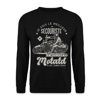 Motard le meilleur secouriste cadeau cool - Sweat-shirt Unisexe - noir - Devant - Alina (178cm) & Michal (187cm)