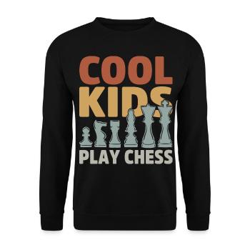 Schach Geschenkidee für Schachspieler Schachmatt - Unisex Pullover - Schwarz - Vorne - Alina (178cm) & Michal (187cm)