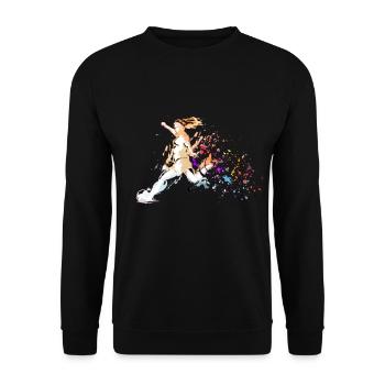 Fußball Tshirt Herren Damen Soccer Football - Unisex Pullover - Schwarz - Vorne - Alina (178cm) & Michal (187cm)