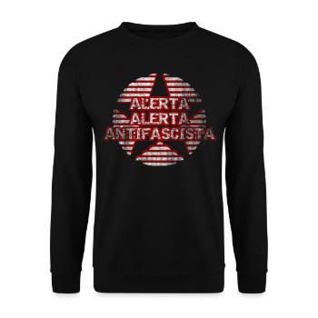 Stern der Antifa - Unisex Pullover - Schwarz - Vorne - Alina (178cm) & Michal (187cm)
