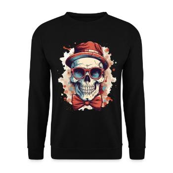 Skull Skull Hat Lunettes de soleil Noeud papillon - Sweat-shirt Unisexe - noir - Devant - Alina (178cm) & Michal (187cm)