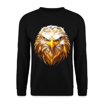 Eagle Head Gold Bird of Prey Bird Animal Nature - Unisex Sweatshirt - black - Front - Alina (178cm) & Michal (187cm)