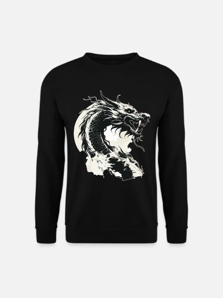 Dragon Fantaisie Magie Mysticisme Créature Animal Vintage - Sweat-shirt Unisexe - noir