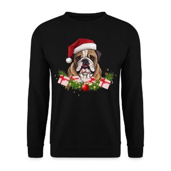 Hunde-Weihnachten - Unisex Pullover - Schwarz - Vorne - Alina (178cm) & Michal (187cm)