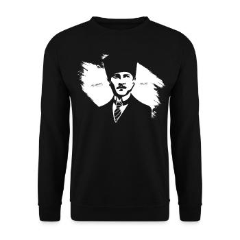 Mustafa Kemal Ataturk Turkey Gift - Unisex Sweatshirt - black - Front - Alina (178cm) & Michal (187cm)