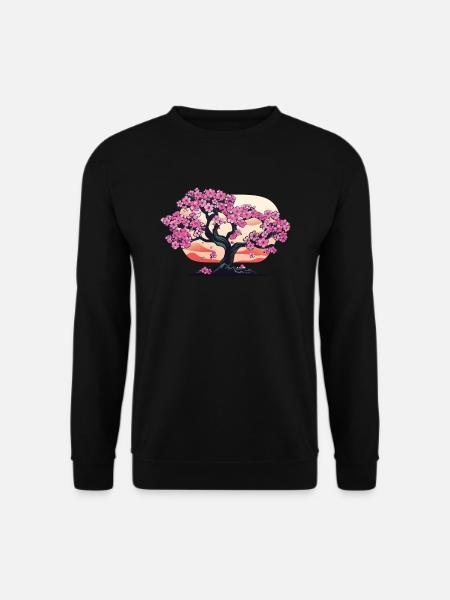 Cherry Blossom Tree Sunset - Chemise Anime - Sweat-shirt Unisexe - noir