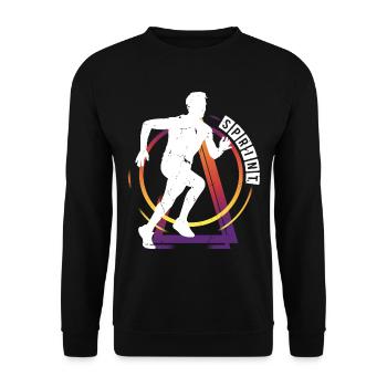 Sprint Sprinter Sprinten Leichtathletik Laufen - Unisex Pullover - Schwarz - Vorne - Alina (178cm) & Michal (187cm)