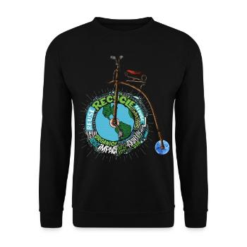 Vélo écologique, vélo artistique Penny Farthing - Sweat-shirt Unisexe - noir - Devant - Alina (178cm) & Michal (187cm)