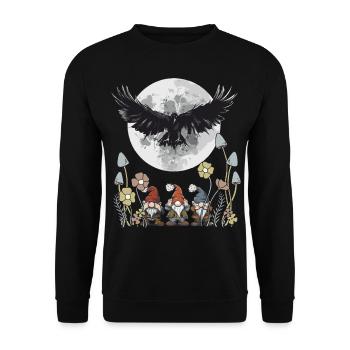 Moon Raven Fantasy Fairy Tale Character Troll Fable Child - Unisex Sweatshirt - black - Front - Alina (178cm) & Michal (187cm)
