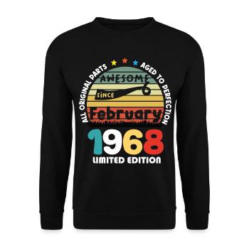 56 Years Old Made In 1968 Vintage February 1968 - Unisex Sweatshirt - black - Front - Alina (178cm) & Michal (187cm)
