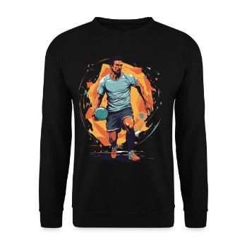 Handball Player Streetwear Iconic Style Design - Unisex Sweatshirt - black - Front - Alina (178cm) & Michal (187cm)