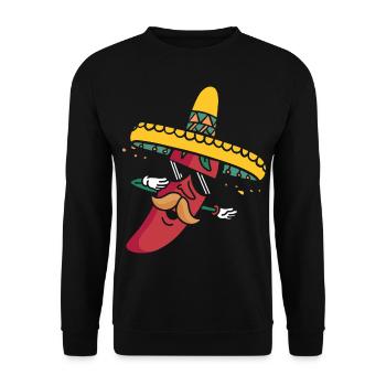 Paprika Chili scharf - Unisex Pullover - Schwarz - Vorne - Alina (178cm) & Michal (187cm)