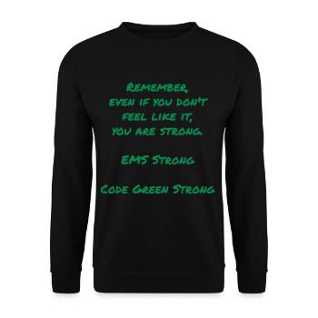 EMS Strong Code Green Strong - Unisex Sweatshirt - black - Front - Alina (178cm) & Michal (187cm)