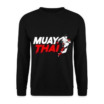 Muay Thai Boxing Kickboxing Kickboxer Kickboxen - Sweat-shirt Unisexe - noir - Devant - Alina (178cm) & Michal (187cm)
