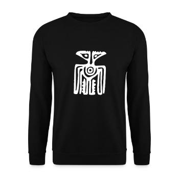 Mysterious Mayan cave painting - Unisex Sweatshirt - black - Front - Alina (178cm) & Michal (187cm)