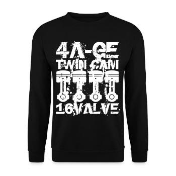 4A GE Twin Cam 16 Valve engine. The legendary engine - Unisex Sweatshirt - black - Front - Alina (178cm) & Michal (187cm)