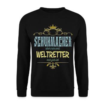 Schuhmacher Weltretter - Unisex Pullover - Schwarz - Vorne - Alina (178cm) & Michal (187cm)