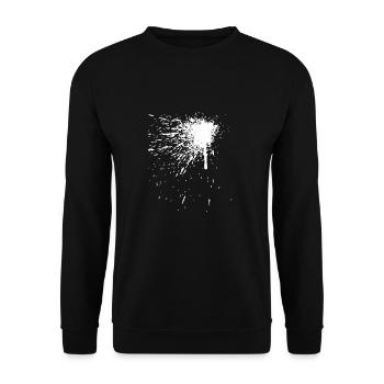Ein weißer Farbfleck an der Wand - Unisex Pullover - Schwarz - Vorne - Alina (178cm) & Michal (187cm)