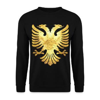 Double headed eagle Albania Kosovo Shqiptare - Unisex Sweatshirt - black - Front - Alina (178cm) & Michal (187cm)