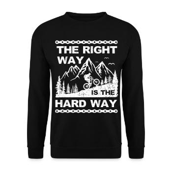 vélo de montagne, chemin difficile, vélo, vélo, montagnes - Sweat-shirt Unisexe - noir - Devant - Alina (178cm) & Michal (187cm)