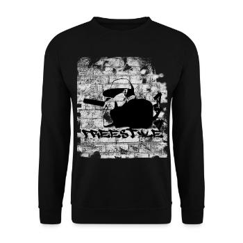 FREESTYLE RAP - Unisex Sweatshirt - black - Front - Alina (178cm) & Michal (187cm)