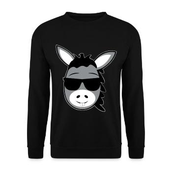 donkey - Unisex Sweatshirt - black - Front - Alina (178cm) & Michal (187cm)