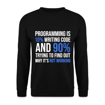 Code Debugging Humor T-Shirt Design - Unisex Sweatshirt - black - Front - Alina (178cm) & Michal (187cm)