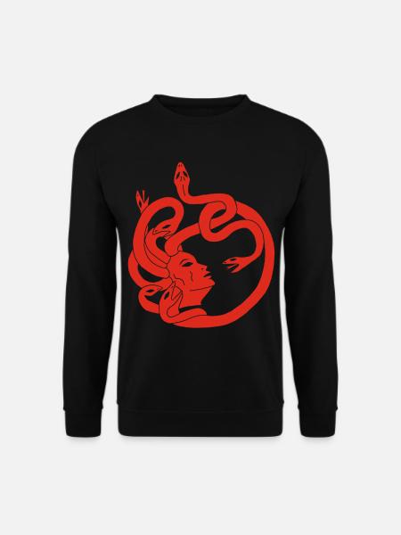 Frau mit Schlangenhaar (rot) - Unisex Pullover - Schwarz