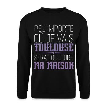 toulouse chez moi cadeau homme femme Toulouse - Sweat-shirt Unisexe - noir - Devant - Alina (178cm) & Michal (187cm)
