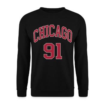 Chicago 91 - Unisex Sweatshirt - black - Front - Alina (178cm) & Michal (187cm)