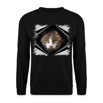 Chat - Sweat-shirt Unisexe - noir - Devant - Alina (178cm) & Michal (187cm)