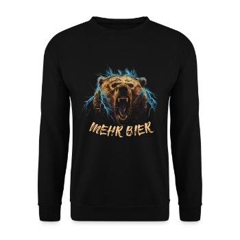 Bär brüllt Mehr Bier - Unisex Pullover - Schwarz - Vorne - Alina (178cm) & Michal (187cm)